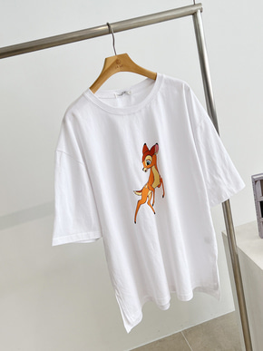 (무료배송) 밤비 루즈 밑단절개 티셔츠