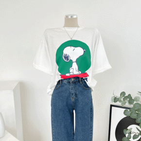 (무료배송) 원형 스누피 루즈핏 티셔츠